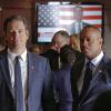"Charade" -- After Tony\'s (Michael Weatherly, left) identity is stolen by multiple perpetrators, the fake Special Agent DiNozzos begin blackmailing Senators, on NCIS, Tuesday, April 5 (8:00-9:00 PM, ET/PT), on the CBS Television Network. Also pictured: Rocky Carroll (right) Photo: Robert Voets/CBS ÃÂ©2016 CBS Broadcasting, Inc. All Rights Reserved