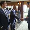 "Charade" -- After Tony\'s (Michael Weatherly, left) identity is stolen by multiple perpetrators, the fake Special Agent DiNozzos begin blackmailing Senators, on NCIS, Tuesday, April 5 (8:00-9:00 PM, ET/PT), on the CBS Television Network. Also pictured left to right: Rocky Carroll Jonathan Kells Phillips and Matt McCoy Photo: Robert Voets/CBS ÃÂ©2016 CBS Broadcasting, Inc. All Rights Reserved