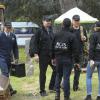 "Twofer" -- NCIS is called in to investigate when the body of a missing Navy Lieutenant who disappeared a year and a half ago is located by a cemetery grounds crew while they are relocating caskets on the property. Also, Gibbs and McGee must pass a psych evaluation with Doctor Grace Confalone (Laura San Giacomo) before officially resuming all work responsibilities, on NCIS, Tuesday, Oct. 3 (8:00-9:00 PM, ET/PT) on the CBS Television Network. Pictured: Brian Dietzen, Sean Murray, Mark Harmon, Wilmer Valderramma, Emily Wickersham.    Photo: Patrick McElhenney/CBS ÃÂ©2017 CBS Broadcasting, Inc. All Rights Reserved