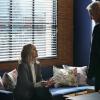 "IRL" -- The NCIS team investigates a petty officer\'s murder that was live-streamed on a popular gaming app. Also, Gibbs watches his 11-year-old neighbor, Phineas (Jack Fisher), when his mom must leave on a last-minute trip, on NCIS, Tuesday, Nov. 26 (8:00-9:00 PM, ET/PT) on the CBS Television Network. Pictured: Maria Bello as NCIS Special Agent Jaqueline "Jack" Sloane, Mark Harmon as NCIS Special Agent Leroy Jethro Gibbs. Photo: Patrick McElhenney/CBS ©2019 CBS Broadcasting, Inc. All Rights Reserved.