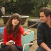 NEW GIRL:  Jess (Zooey Deschanel, L) and Nick (Jake Johnson, R) are caught snooping outside the house of one of her students in the "Pepperwood" episode of NEW GIRL airing Tuesday, Jan. 22 (9:00-9:30 PM ET/PT) on FOX.  ©2012 Fox Broadcasting Co.  Cr: Patrick McElhenney/FOX