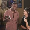 NEW GIRL:  Winston (Lamorne Morris, L) meets a beautiful woman (guest star Brenda Song, R) at the bar and brings her home for a game of "True American" in the "Cooler" episode of NEW GIRL airing Tuesday, Jan. 29 (9:00-9:30 PM ET/PT) on FOX.  ©2012 Fox Broadcasting Co.  Cr: Patrick McElhenney/FOX