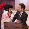 NEW GIRL:  When the gang attends a funeral in Chicago, Jess (Zooey Deschanel, L) steps in and performs as Elvis in the &quot;Chicago&quot; episode of NEW GIRL airing Tuesday, March 26 (9:00-9:30 PM ET/PT) on FOX.  Also pictured:  Jake Johnson (R).  &#xa9;2013 Fox Broadcasting Co.  Cr:  Jennifer Clasen/FOX