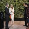 NEW GIRL:  Jess (Zooey Deschanel, second from R) and Nick (Jake Johnson, second from R) run into Russell (guest star Dermot Mulroney, L) and his date, Brandy (guest star Chelsey Crisp, second from L), in the &quot;First Date&quot; episode of NEW GIRL airing on a special night, Thursday, April 4 (9:00-9:30 PM ET/PT) on FOX.  &#xa9;2013 Fox Broadcasting Co.  Cr:  Adam Taylor/FOX