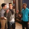 NEW GIRL:  Nick (Jake Johnson, C) asks Schmidt (Max Greenfield, L) and Winston (Lamorne Morris, R) to help dress him for his date with Jess in the "First Date" episode of NEW GIRL airing on a special night, Thursday, April 4 (9:00-9:30 PM ET/PT) on FOX.  ©2013 Fox Broadcasting Co.  Cr:  Adam Taylor/FOX
