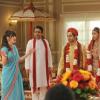 NEW GIRL:  Jess (Zooey Deschanel, L) helps Cece (Hannah Simone, R) and Shivrang (guest star Satya Bhabha, second from L) on their wedding day in the &quot;Elaine's Big Day&quot; season finale episode of NEW GIRL airing Tuesday, May 14 (9:00-9:30 PM ET/PT) on FOX.  Also pictured:  guest star Ajay Mehta, second from L.  &#xa9;2013 Fox Broadcasting Co. Cr:  Ray Mickshaw/FOX