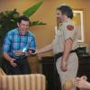 NEW GIRL:  When Schmidt (Max Greenfield, L) tries to help Nick, he gets tazered by the hotel security guard (guest star Hemky Madera, R) in the &quot;All In&quot; season premiere episode of NEW GIRL airing Tuesday, Sept. 17 (9:00-9:30 PM ET/PT) on FOX. &#xa9;2013 Fox Broadcasting Co. Cr: Ray Mickshaw/FOX