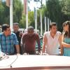 NEW GIRL:  After helping Nick (Jake Johnson, second from R) escape from the custody of Mexican authorities, the gang (L-R:  Max Greenfield, Lamorne Morris and Zooey Deschanel) gets stopped at the border in the &quot;All In&quot; season premiere episode of NEW GIRL airing Tuesday, Sept. 17 (9:00-9:30 PM ET/PT) on FOX. &#xa9;2013 Fox Broadcasting Co.  Cr: Ray Mickshaw/FOX