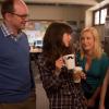 NEW GIRL:  Jess (Zooey Deschanel, second from L) tries to impress a clique of teachers at her new school (L-R: guest stars Mark Proksch, Angela Kinsey and Dreama Walker) in the &quot;Jacooz&quot; episode of NEW GIRL airing Tuesday, Sept. 24 (9:00-9:30 PM ET/PT) on FOX. &#xa9;2013 Fox Broadcasting Co.  Cr: Jennifer Clasen/FOX