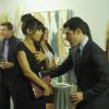 NEW GIRL:  Schmidt (Max Greenfield, R) is surprised when Cece (Hannah Simone, L) shows up at his office party in the "Jacooz" episode of NEW GIRL airing Tuesday, Sept. 24 (9:00-9:30 PM ET/PT) on FOX.  ©2013 Fox Broadcasting Co.  Cr: Ray Mickshaw/FOX