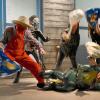NEW GIRL:  Schmidt (Max Greenfield, C) runs into some trick-or-treaters who are not happy with him in the &quot;Keaton&quot; episode of NEW GIRL airing Tuesday, Oct. 22 (9:00-9:30 PM ET/PT) on FOX. &#xa9;2013 Fox Broadcasting Co. Cr: Greg Gayne/FOX