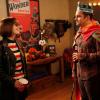 NEW GIRL:  Jess (Zooey Deschanel, L) throws a Halloween party and dresses up as &quot;Joey Ramona Quimby&quot; and Nick (Jake Johnson, R) throws together a costume with a beach towel and crown in the &quot;Keaton&quot; episode of NEW GIRL airing Tuesday, Oct. 22 (9:00-9:30 PM ET/PT) on FOX. &#xa9;2013 Fox Broadcasting Co.  Cr:  Greg Gayne/FOX