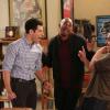 NEW GIRL:  Nick (Jake Johnson, R) and Schmidt (Max Greenfield, L) welcome Coach (guest star Damon Wayans, Jr., C) back to the loft in the "Coach" episode of NEW GIRL airing Tuesday, Nov. 5 (9:00-9:30 PM ET/PT) on FOX.  ©2013 Fox Broadcasting Co.  Cr:  Adam Taylor/FOX