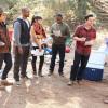 NEW GIRL:  Jess (Zooey Deschanel, R) and Nick (Jake Johnson, second from R) convince the gang (L-R:  Max Greenfield, guest star Damon Wayans, Jr., Hanna Simone and Lamorne Morris) to enjoy their Thanksgiving camping trip in the "Thanksgiving III" episode of NEW GIRL airing Tuesday, Nov. 26 (9:00-9:30 PM ET/PT) on FOX.  ©2013 Fox Broadcasting Co.  Cr:  Adam Taylor/FOX