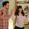 NEW GIRL: Nick (Jake Johnson, L) and Jess (Zooey Deschanel, R) scramble to keep their break-up a secret in the &quot;Big News&quot; episode of NEW GIRL airing Tuesday, April 15 (9:00-9:30 PM ET/PT) on FOX. &#xa9;2014 Fox Broadcasting Co. Cr: Ray Mickshaw/FOX