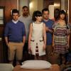 NEW GIRL: The gang (L-R: Max Greenfield, guest star Damon Wayans, Jr., Zooey Deschanel, Jake Johnson, Lamorne Morris and Hannah Simone) check out their on-board accomodations in the &quot;Cruise&quot; Season finale episode of NEW GIRL airing Tuesday, May 6 (9:00-9:30 PM ET/PT) on FOX. &#xa9;2014 Fox Broadcasting Co. Cr: Ray Mickshaw/FOX