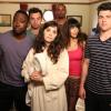NEW GIRL: The gang (L-R: Lamorne Morris, Jake Johnson, Zooey Deschanel, guest star Damon Wayans, Jr., Hannah Simone and Max Greenfield) recovers after a rough night in the &quot;Cruise&quot; Season Finale episode of NEW GIRL airing Tuesday, May 6 (9:00-9:30 PM ET/PT) on FOX. &#xa9;2014 Fox Broadcasting Co. Cr: Adam Taylor/FOX
