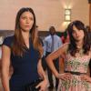 NEW GIRL:  At the last wedding of the summer, Jess (Zooey Deschanel, R) meets Kat (guest star Jessica Biel, L) when they battle for the attention of the Best Man, in the "The Last Wedding" season premiere episode of NEW GIRL airing Tuesday, Spet. 16 (9:00-9:30 PM ET/PT) on FOX.  ©2014 Fox Broadcasting Co. Cr:  Ray Mickshaw/FOX.