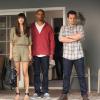 NEW GIRL:  L-R:  Cece (Hannah Simone), Coach (Damon Wayans, Jr.) and Nick (Jake Johnson) show up at a police cadet party to support Winston in the "Dice" episode of NEW GIRL airing Tuesday, Sept. 23 (9:00-9:30 PM ET/PT) on FOX.  ©2014 Fox Broadcasting Co.  Cr:  Adam Taylor/FOX