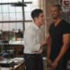 NEW GIRL:  Coach (Damon Wayans, Jr., R) and Schmidt (Max Greenfield, L) compete to see who is the best male model in the "Micro" episode of NEW GIRL airing Tuesday, Oct. 7 (9:00-9:30 PM ET/PT) on FOX.  ©2014 Fox Broadcasting Co.  Cr:  Ray Mickshaw/FOX