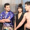 NEW GIRL:  Nick (Jake Johnson, L), Cece (Hannah Simone, C) and Schmidt (Max Greenfield, R) in the "Background Check" episode of NEW GIRL airing Tuesday, Nov. 4 (9:00-9:30 PM ET/PT) on FOX.  ©2014 Fox Broadcasting Co.  Cr: Adam Taylor/FOX
