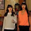 NEW GIRL:  Jess (Zooey Deschanel, L) and Cece (Hannah Simone, R) are forced to stay in the loft and go on a spider hunt in the all-new "Spiderhunt" episode of NEW GIRL airing Tuesday, Feb. 24 (9:00-9:30 PM ET/PT) on FOX.  ©2015 Fox Broadcasting Co. Cr: PHOTOGRAPHER/FOX