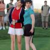 NEW GIRL:  Fawn (guest star Zoe Lister Jones, R) has a mishap on the course during a charity golf tournament in the "Par 5" episode of NEW GIRL airing Tuesday, April 7 (9:00-9:30 PM ET/PT) on FOX. Also Pictured: Jess (Zooey Deschanel, L). ©2015 Fox Broadcasting Co. Cr: Ray Mickshaw/FOX