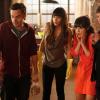 NEW GIRL:  Preparations go horribly awry when Jess (Zooey Deschanel, second from R) invites her crush Paul (guest star Justin Long, R) to Thanksgiving dinner in the &quot;Thanksgiving&quot; episode of NEW GIRL airing Tuesday, Nov. 15 (9:01-9:31 PM ET/PT) on FOX.  Also pictured:  Jake Johnson (L) and Hannah Simone (second from L).  &#xa9;2011 Fox Broadcasting Co.  Cr:  Greg Gayne/FOX