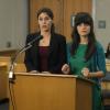 NEW GIRL:  Nick's girlfriend Julia (guest star Lizzy Caplan, L) helps Jess (Zooey Deschanel, R) fight a traffic ticket in the &quot;Jess and Julia&quot; episode of NEW GIRL airing Tuesday, Jan. 31 (9:00-9:31 PM ET/PT) on FOX.  &#xa9;2012 Fox Broadcasting Co.  Cr:  Patrick Wymore/FOX
