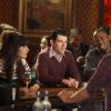 NEW GIRL:  Jess (Zooey Deschanel, L), Schmidt (Max Greenfield, second from L) and Nick (Jake Johnson, R) give Winston (Lamorne Morris, second from R) advice about meeting girls in the &quot;Jess and Julia&quot; episode of NEW GIRL airing Tuesday, Jan. 31 (9:00-9:31 PM ET/PT) on FOX.  &#xa9;2012 Fox Broadcasting Co.  Cr:  Patrick Wymore/FOX