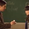 NEW GIRL:  Jess (Zooey Deschanel, R) is surprised by what Paul (guest star Justin Long, L) tells her in the &quot;Backslide&quot; episode of NEW GIRL airing Tuesday, May 1 (9:00-9:31 PM ET/PT) on FOX.   &#xa9;2012 Fox Broadcasting Co.  Cr:  Isabella Vosmikova/FOX