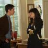 NEW GIRL:  Jess (Zooey Deschanel, R) is surprised by what Paul (guest star Justin Long, L) tells her in the &quot;Backslide&quot; episode of NEW GIRL airing Tuesday, May 1 (9:00-9:31 PM ET/PT) on FOX.  &#xa9;2012 Fox Broadcasting Co.  Cr:  Isabella Vosmikova/FOX