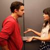 NEW GIRL:  Jess (Zooey Deschanel, R) and Nick (Jake Johnson, L) try to work out an uncomfortable situation in the "Naked" episode of NEW GIRL airing Tuesday, Oct. 4 (9:00-9:30 PM ET/PT) on FOX.  ©2011 Fox Broadcasting Co.  Cr:  Greg Gayne/FOX