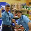 RAISING HOPE:  Jimmy (Lucas Neff, R) and Sabrina compete to be Barney's (guest star Gregg Binkley, L) favorite employee in the &quot;Everybody Flirts...Sometimes&quot; episode of RAISING HOPE airing Tuesday, May 3 (9:01-9:31 PM ET/PT) on FOX.  &#xa9;2011 Fox Broadcasting Co.  Cr: Ray Mickshaw/FOX
