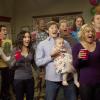 RAISING HOPE: Everyone (L-R:  guest star Kate Micucci, guest star Ray Santiago, Shannon Woodward, guest star Jermaine Williams, Lucas Neff, guest star Skylar Stone, guest star Todd Giebenhain, Martha Plimpton and Garret Dillahunt) gathers together to surprise Maw Maw for her birthday in the &quot;Don't Vote for this Episode&quot; season finale episode of RAISING HOPE airing Tuesday, May 17 (9:01-9:31 PM ET/PT) on FOX.  &#xa9;2011 Fox Broadcasting Co.  Cr:  Isabella Vosmikova/FOX