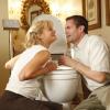 RAISING HOPE: Virgina (Martha Plimpton, L) and Burt (Garret Dillahunt, R) are given an expensive toilet in the &quot;Sabrina Has Money,&quot; episode of RAISING HOPE airing Tuesday, Sept. 27 (9:30-10:00 PM ET/PT) on FOX.  &#xa9;2011 Fox Broadcasting Co. Cr: Beth Dubber