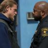SONS OF ANARCHY-- J'ai Obtenu Cette -- Episode 513 (Airs Tuesday, December 4, 10:00 pm e/p) -- Pictured: (L-R) Charlie Hunnam as Jackson 'Jax' Teller, Rockmond Dunbar as Eli Roosevelt -- CR: Prashant Gupta/FX