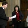 THE CHICAGO CODE: Jarek (Jason Clarke, L) and Teresa (Jennifer Beals, C) build their case against Gibbons in the "Bathhouse and Hinky Dink" episode of THE CHICAGO CODE airing Monday, May 2 (9:00-10:00 PM ET/PT) on FOX. ©2011 Fox Broadcasting Co. CR: Peter Sorel/FOX
