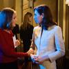 "Dear God" -- Cary\'s  freedom lies in the hands of his pretrial service officer, Joy Grubick, as she interviews his colleagues to determine whether or not he should remain behind bars. Meanwhile, Alicia  and Dean find themselves in unfamiliar territory when a client\'s case ends up in Christian Arbitration, on THE GOOD WIFE, Sunday, Oct. 5 (9:30-10:30 PM, ET, 9:00-10:00 PM, PT), on the CBS Television Network. Pictured (L-R) Gloria Steinem as herself and Julianna Margulies as Alicia Florrick aPhoto: David GiesbrechtÃÂ©2014 CBS Broadcasting, Inc. All Rights Reserved