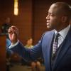 "Dear God" -- Cary\'s freedom lies in the hands of his pretrial service officer, Joy Grubick, as she interviews his colleagues to determine whether or not he should remain behind bars. Meanwhile, Alicia and Dean find themselves in unfamiliar territory when a client\'s case ends up in Christian Arbitration, on THE GOOD WIFE, Sunday, Oct. 5 (9:30-10:30 PM, ET, 9:00-10:00 PM, PT), on the CBS Television Network. Pictured Taye Diggs Returns as Dean Levine-Wilkins  Photo: Jeff Neumann ÃÂ©2014 CBS Broadcasting, Inc. All Rights Reserved