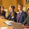 "Dark Money" -- When Colin Sweeney accuses a television producer of basing an unflattering character and show on his life, Diane and Cary must prove that they are capable of handling his case as Alicia focuses on the race for State\'s Attorney. Also, Alicia competes against Frank Prady for a major campaign donation, on THE GOOD WIFE, Sunday, March 1 (9:00-10:00 PM, ET/PT), on the CBS Television Network. Pictured (L-R) Laura Benanti as Renata Ellard-Sweeney, Dylan Baker as Colin Sweeney, Matt Czuchry as Cary Agos and Christine Baranski as Diane Lockhart. Photo: Jeffery NeiraÃÂ©2014 CBS Broadcasting, Inc. All Rights Reserved
