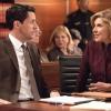 "False Feed" -- When Frank Prady decides to go after Governor Florrick as a campaign tactic, Alicia is faced with the decision of whether or not to attack Peter\'s record as well.  Also, when Florrick/Agos/Lockhart take on the case of a man paralyzed by a malfunctioning gun created on a 3D printer, they call on Kurt McVeigh to testify as an expert witness, which leads to a rift between Diane and her husband, on THE GOOD WIFE, Sunday, March 15 (9:00-10:00 PM, ET/PT), on the CBS Television Network. Pictured (L-R)   Matthew Goode as Finn Polmar and Christine Baranski as Diane Lockhart  Photo: Jeff NeumannÃÂ©2015 CBS Broadcasting, Inc. All Rights Reserved