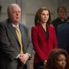 "Bond" -- Alicia attempts to revive her struggling law career by representing arrestees seeking release on bail in bond court, where she meets attorney Lucca Quinn (Cush Jumbo), who competes for her clients. Also, Peter brings in national strategist Ruth Eastman (Margo Martindale) to help with his presidential campaign, and creates an interesting dynamic with Eli in the process, on the seventh season premiere of THE GOOD WIFE, Sunday, Oct. 4 (9:00-10:00 PM, ET/PT) on the CBS Television Network. Pictured (L-R)  Rob Bartlett as Bernie Bukovitz and Julianna Margulies as Alicia Florrick Photo: David M. Russell/CBS ÃÂ©2015 CBS Broadcasting, Inc. All Rights Reserved
