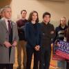 "Iowa" -- Tensions run high as the entire Florrick family is crammed into Peter\'s campaign bus with Eli and Ruth on their way to the Iowa Caucuses. Once there, Peter attempts a high-risk political stunt to gain votes for his presidential bid, on THE GOOD WIFE, Sunday, Jan. 10 (9:00-10:00 PM, ET/PT) on the CBS Television Network. Pictured (L-R) Alan Cumming  as  Eli Gold,  Julianna Margulies as  Alicia Florrick,  Graham Phillips as  Zach Florrick and  Makenzie Vega as  Grace Florrick Photo: JoJo Whilden ÃÂ©2015 CBS Broadcasting, Inc. All Rights Reserved