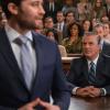 "Verdict" -- As Peter\'s trial begins, Alicia works desperately to keep her husband from returning to jail. Also, Diane and Lucca move aggressively to expand the law firm, but face serious opposition from David Lee, on THE GOOD WIFE, Sunday, May 1 (9:00-10:00 PM, ET/PT) on the CBS Television Network. Pictured  (L-R) Matthew Morrison as AUSA Connor Fox, Chris Noth as Peter Florrick ,  Alan Cumming as Eli Gold and  Julianna Margulies as Alicia Florrick,  Photo: Jeff Neumann/CBS ÃÂ©2016 CBS Broadcasting, Inc. All Rights Reserved