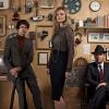 Ben Whishaw, Romola Garai and Dominic West from The Hour model clothes