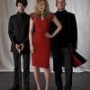 Ben Whishaw, Romola Garai and Dominic West from The Hour model clothes