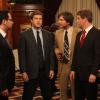 THE LEAGUE "Judge MacArthur" -- Episode 4 (Airs Thursday, November 8, 10:30 pm e/p) -- Pictured: (L-R) Nick Kroll as Ruxin, Mark Duplass as Pete Eckhart, Jonathan Lajoie as Taco, Stephen Rannazzisi as Kevin, Katie Aselton as Jenny -- CR: Patrick McElhenney