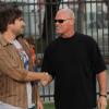 THE LEAGUE "The Tailgate" -- Episode 6 (Airs Thursday, November 15, 10:30 pm e/p) -- Pictured: (L-R) Jonathan Lajoie as Taco, Jim McMahon as himself -- CR: Patrick McElhennery/FX Network