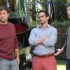 THE LEAGUE "The Tailgate" -- Episode 6 (Airs Thursday, November 15, 10:30 pm e/p) -- Pictured: (L-R) Mark Duplass as Pete Eckhart, Nick Kroll as Ruxin, Stephen Rannazzisi as Kevin -- CR: Byron Cohen/FX Network